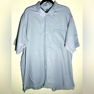 Joseph & Feiss Classic Fit Blue Short Sleeve Button Front Silk Shirt Size 2XLT
